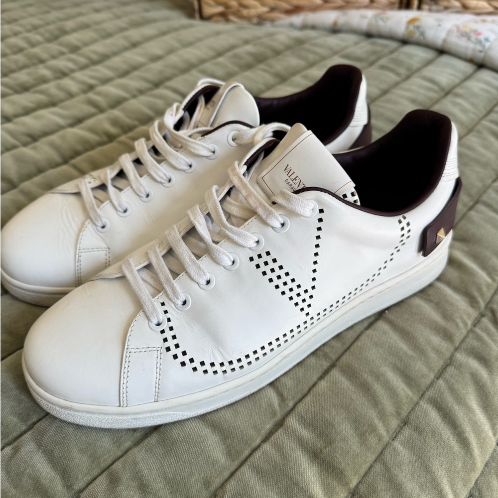 Valentino White and Black Men's Sneakers